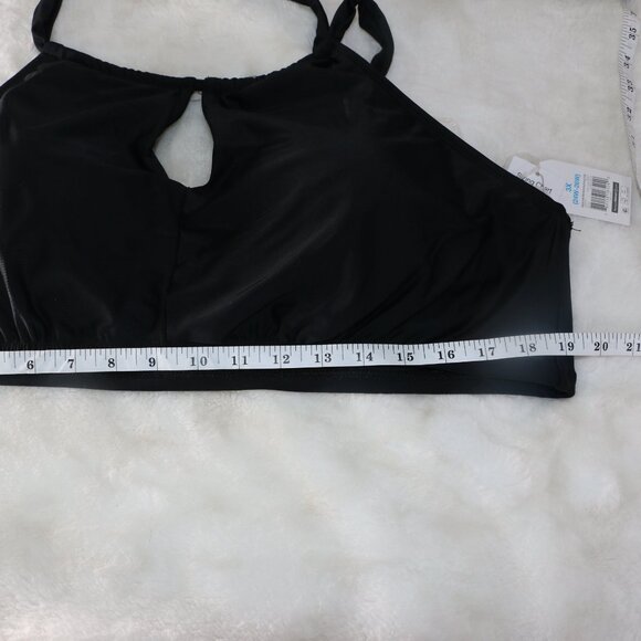 Time and Tru Plus Size Black Halter Keyhole Bikini Top β 3X - Picture 5 of 6